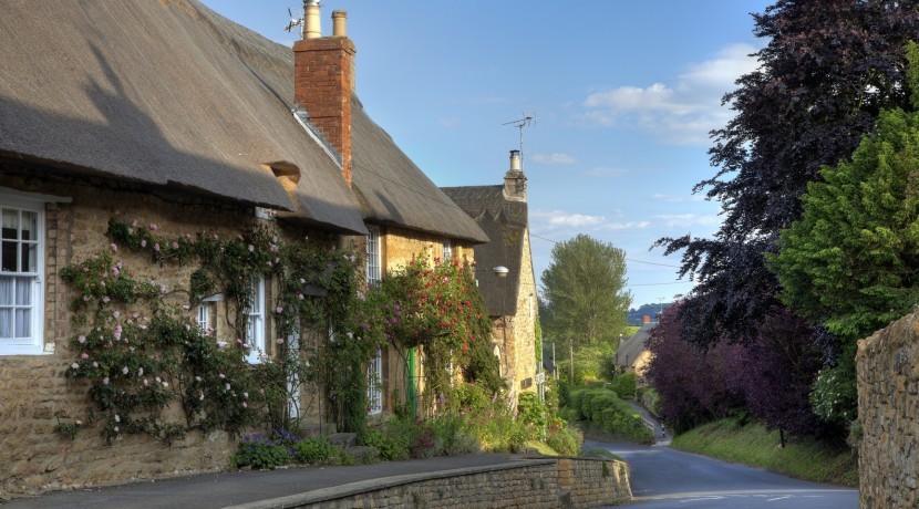 Rose covered cottage, England
